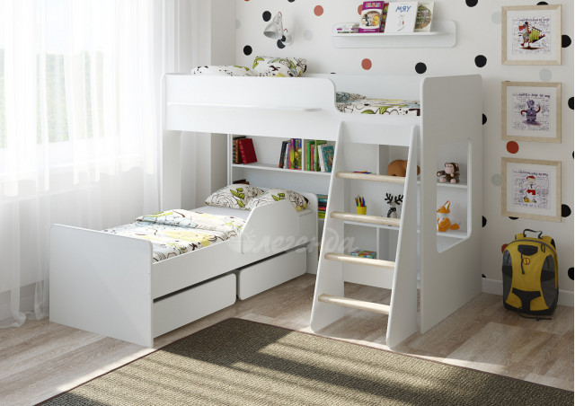 Двухъярусная кровать Легенда 26.2 белая